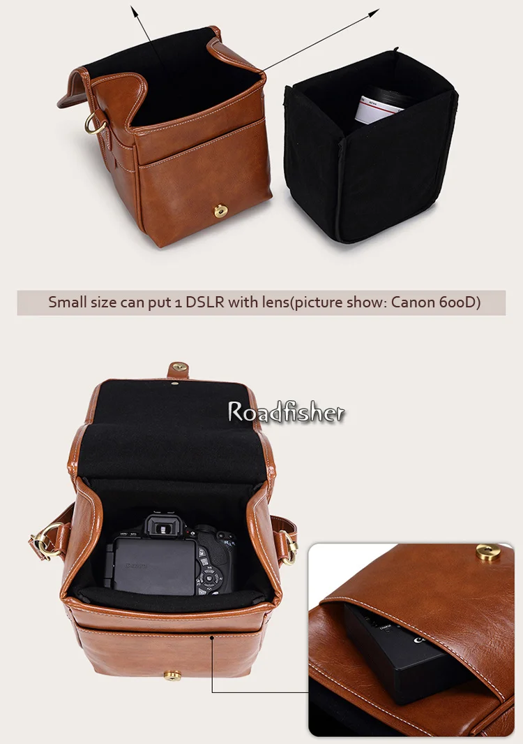 Camera leather shoulder bag 115-4