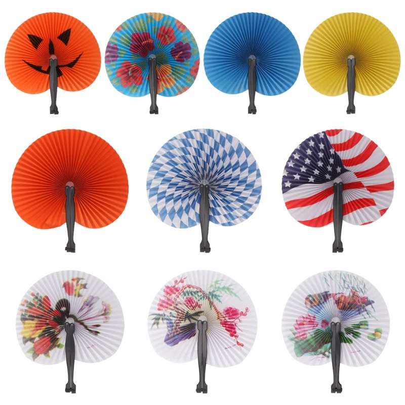 

Hand Held Foldable Paper Fan For Children Themed Party Decoration Portable Fan