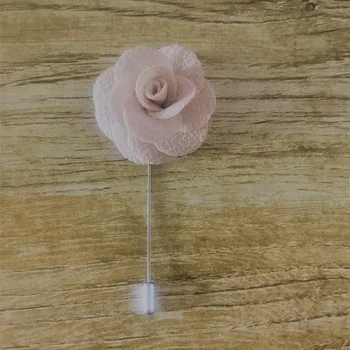 

Cheap 30Pcs/Lot Best Man Groom Boutonniere Cloth Beige Rose Flower men buttonhole Wedding Party Prom Man Suit Corsage Pin Brooch