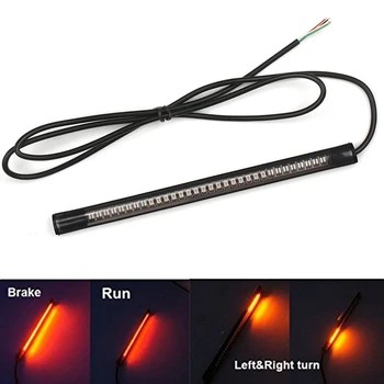 

Universal Flexible 48LED Motorcycle Light Strip Tail Brake Stop Turn Signal Light License Plate Lamp 32" Red and Amber Led Color
