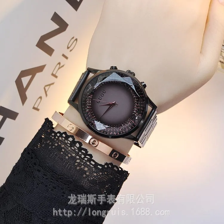 Полностью черные стальные женские часы со стразами известный бренд модные женские кварцевые часы платье со стразами повседневные наручные часы