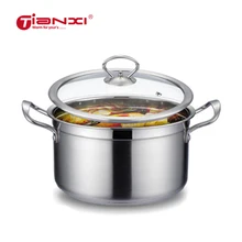 Кастрюля для супа из нержавеющей стали с двойными ушами, молочная лапша, каша, кастрюля для домашнего приготовления, газовая плита на пару, кастрюля, пароварка, кастрюли