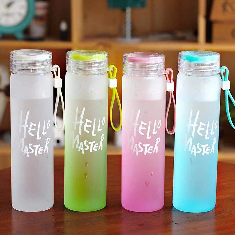 480ml Glass Water Bottle Colorful Outdoor Travel Drinking Bottle with Rope High Borosilicate Glass Sports Bottle Gym Hiking Gifts (2)