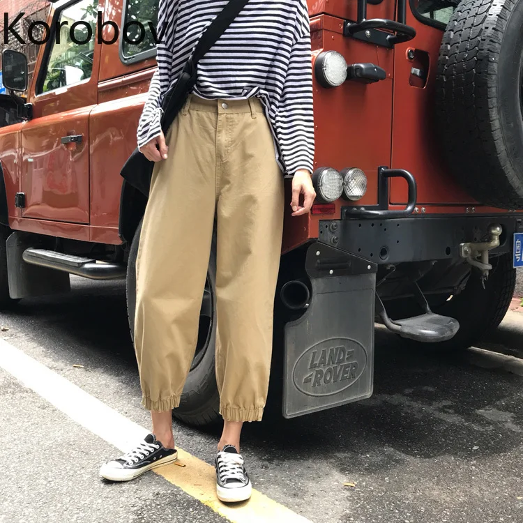 

Korobov 2019 Summer New Vogue Women Harem Pants Harajuku High Waits Loose Trousers Pants Zipper Fly Joggers Women 77867