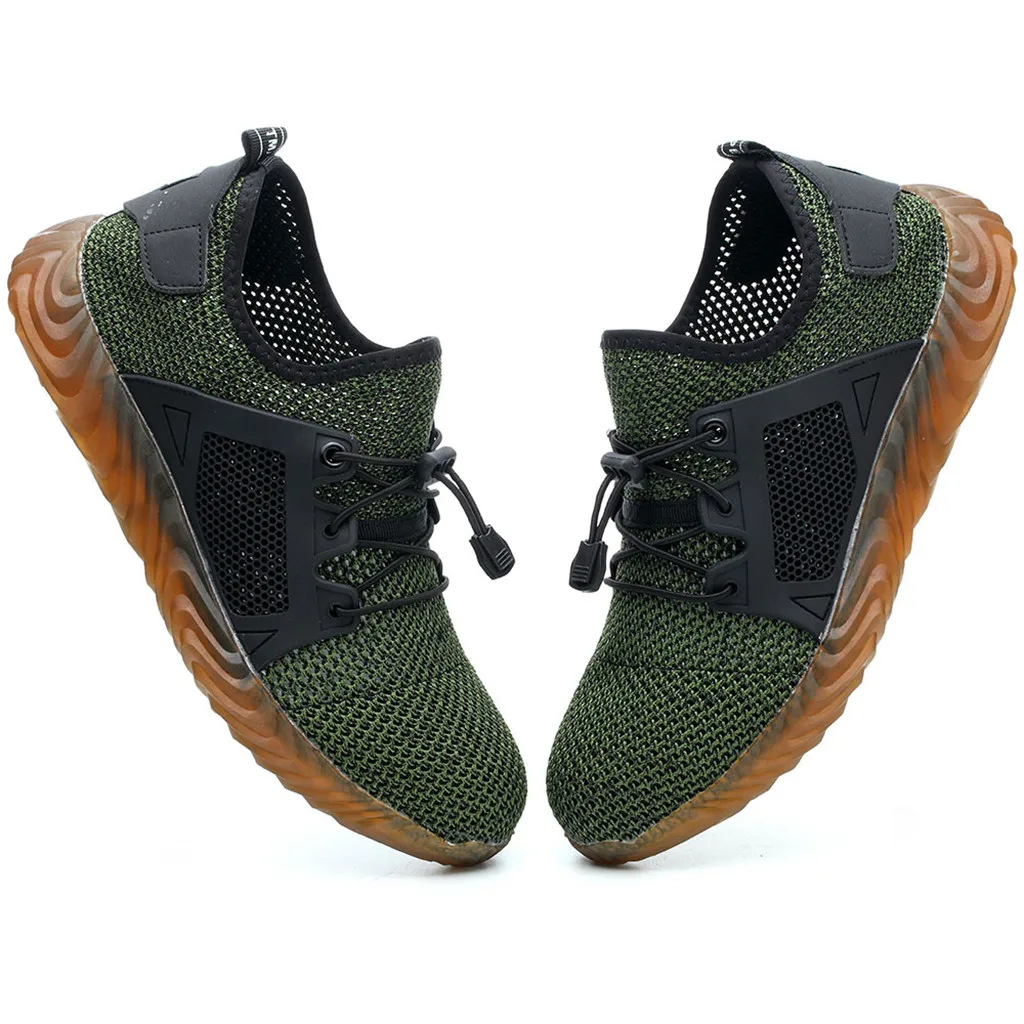 

SAGACE Big Size Men Women Safety Steel Toe Shoes Breathable Sneakers Hiking Spring Autumn Casual Men Outdoor Walking Shoes