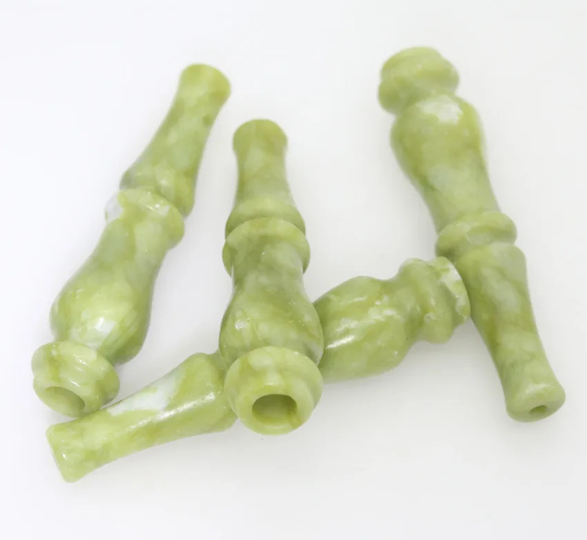 

hand carved round straight bamboo army green jade art bowl tobacco pipes cigarette holder free shipping send random 1pc Z20