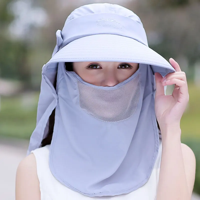 Summer Hats for Women Mask Face Protection Ladies Sun Hat Beach Wide Brim Visor UV Travel