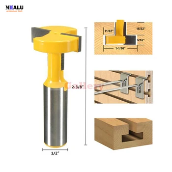 

Straight T Slot Router Bit 1/2 Inch Shank Carbide Wood Milling Cutter Woodworking Gear 1 Drill Bit Drill Bit Set