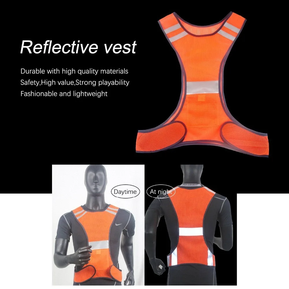 

Reflective Vest One Size Adjustable Safety High Visibility Cloths Night Running Riding Security Jacket New arrival