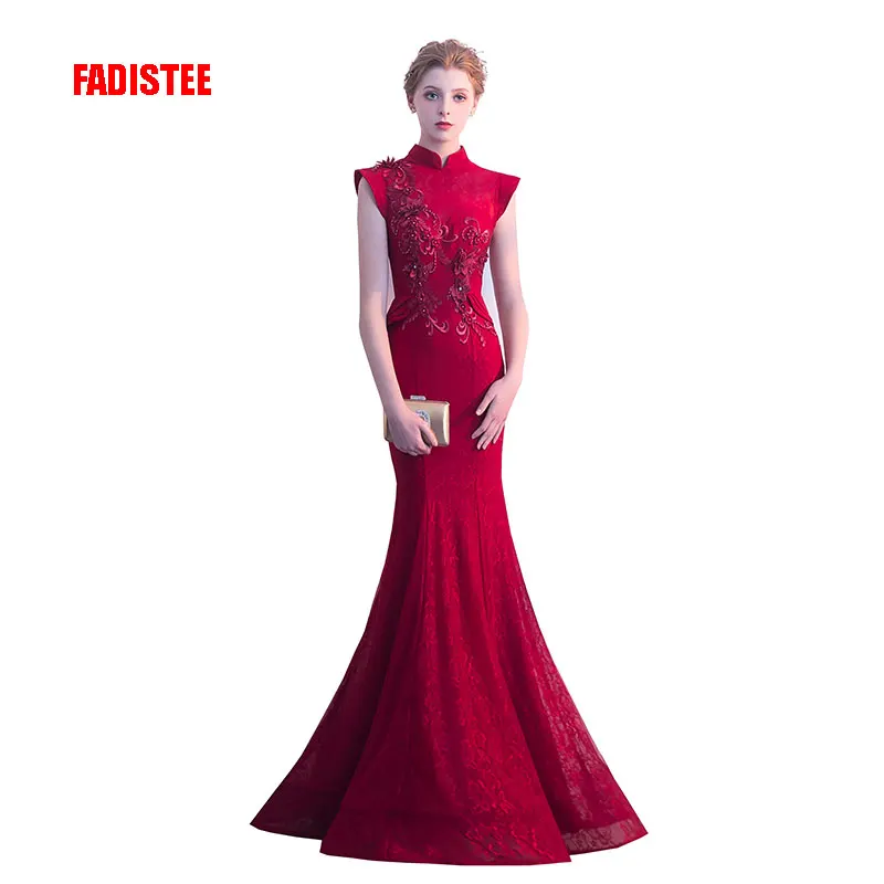 

FADISTEE New arrival elegant party dress evening dresses Vestido de Festa gown lace high neck mermaid prom dress Robe De Soiree
