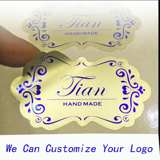 100 pcs customized company logo transparent stickers waterproof plastic stickers wedding party decoration sticker return label