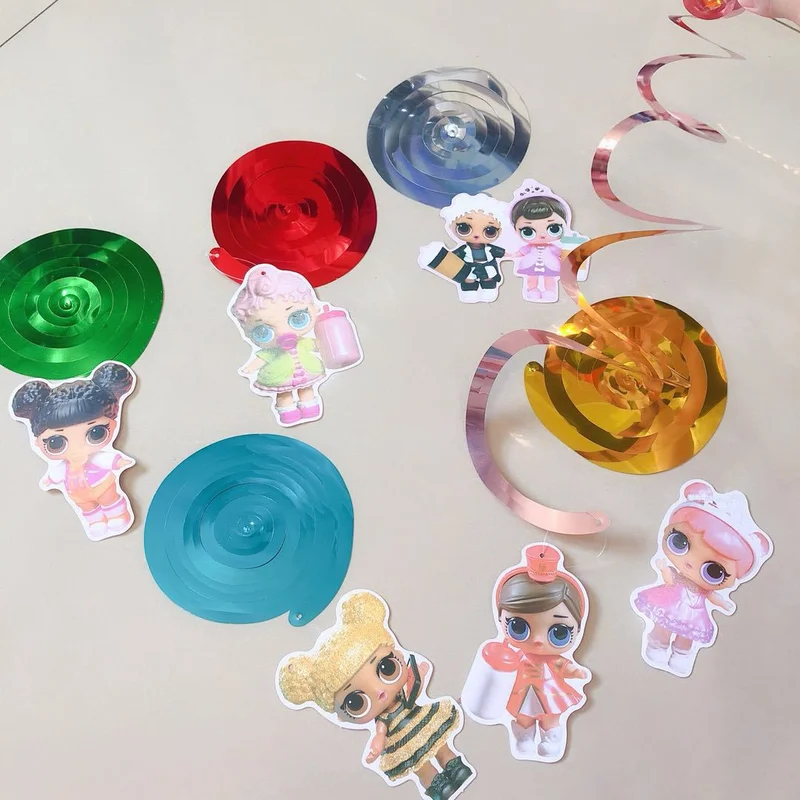 

LOL surprise dolls Birthday Party theme Decoration Supplies Birthday theme decorative props spiral pendant pendant 15.5*20CM