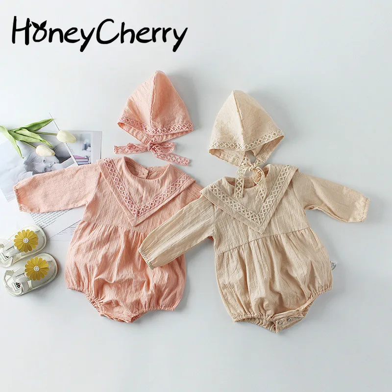 

Baby Bodysuits Girl Baby Long Sleeved Lace Cotton Cloth Jacket Baby Girl Clothes Children Pink Bodysuit Baby Girl Clothes