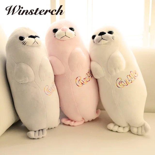 Cheap Kawaii Plush Seal Doll Lifelike Sea Lions Plush Toys Cuddle Pillow Kids Toys Lovely Doll Girlfriend Best Gifts Brinquedos WW341
