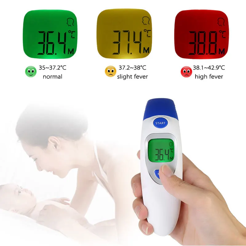 Детский термо-термометр, цифровой ИК, ЖК, инфракрасный, двойной режим, лоб и ухо, для взрослых, для тела, термометр, измерение, функция будильника, термометр