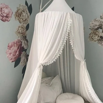 

Hot New Cotton Baby Canopy Mosquito Net Anti Mosquito Princess Bed Canopy Girls Room Decoration Curtain Bedding Dome Tent
