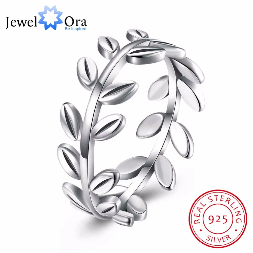 Solid 925 Sterling Silver Ring Leaves Shape OL Accessories Jewelry Rings For Women (JewelOra RI102591)