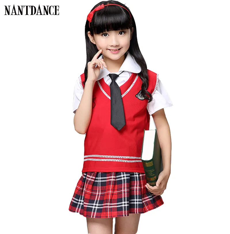 

Children's School Uniform Clothing and Short Sleeved Chorus of primary School Students Reading British student school uniforms
