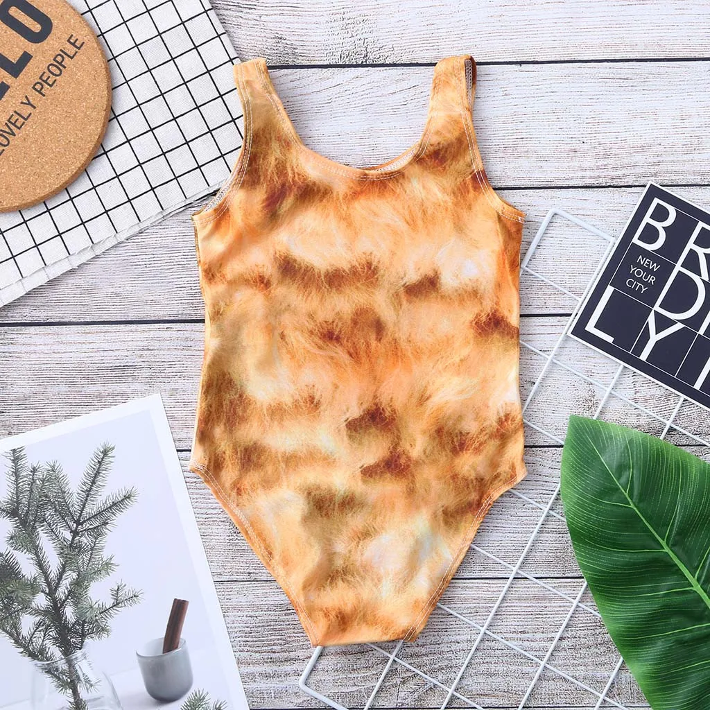  CHAMSGEND Toddler Baby Kids Girl Cat Print Swimwear Soft hand feeling Beach Romper Fashion Clothes 