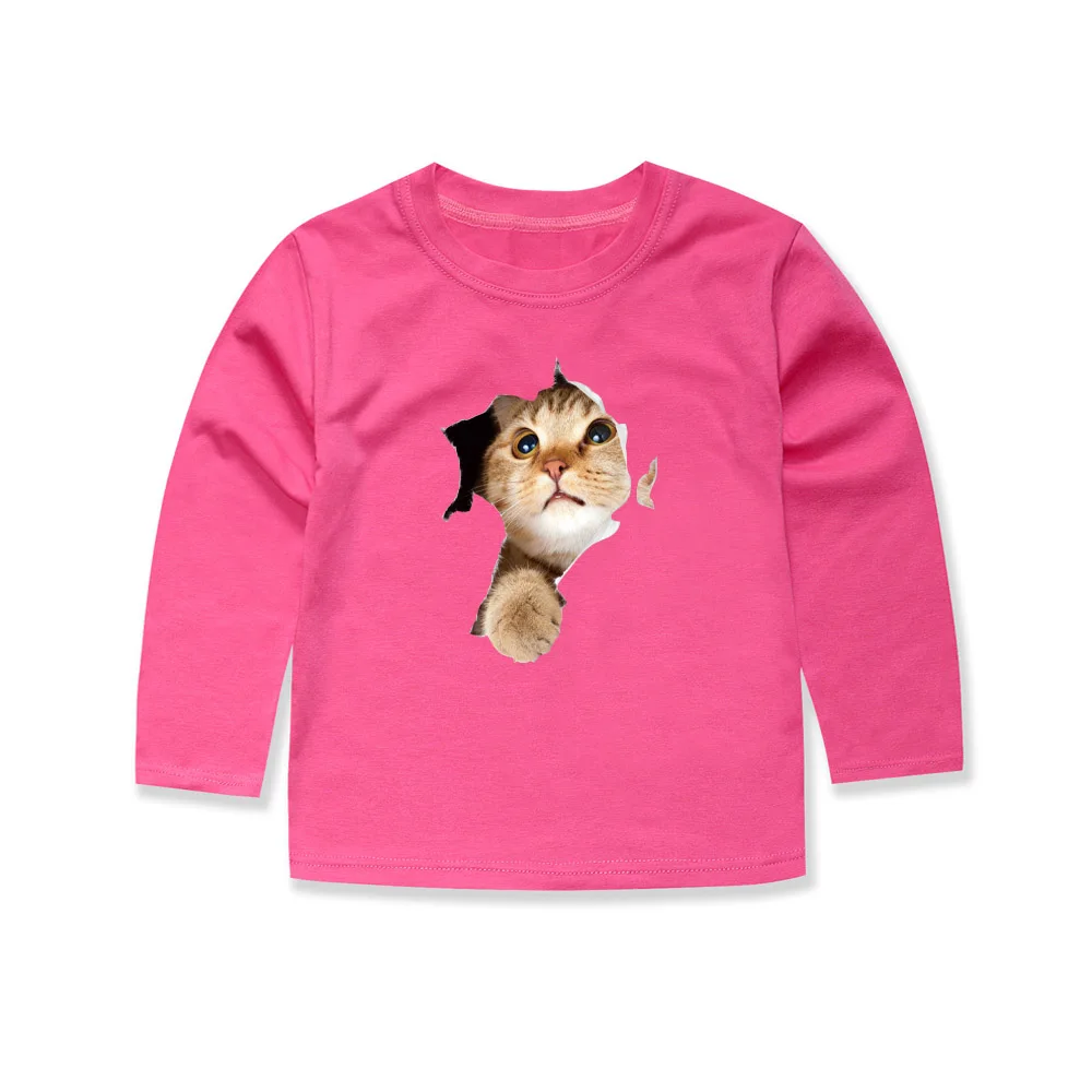 12 цветов, футболка для маленьких мальчиков и девочек футболки с короткими рукавами с 3D принтом кота для подростков, Детские топы для детей от 1 до 14 лет