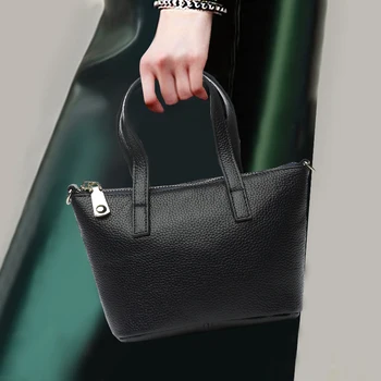 

Casual Mini Handbag Genuine Leather Cow Leather Zipper Tote Women Top-handle Bag Party Handle Bags Shoulder Crossbody Small Pack