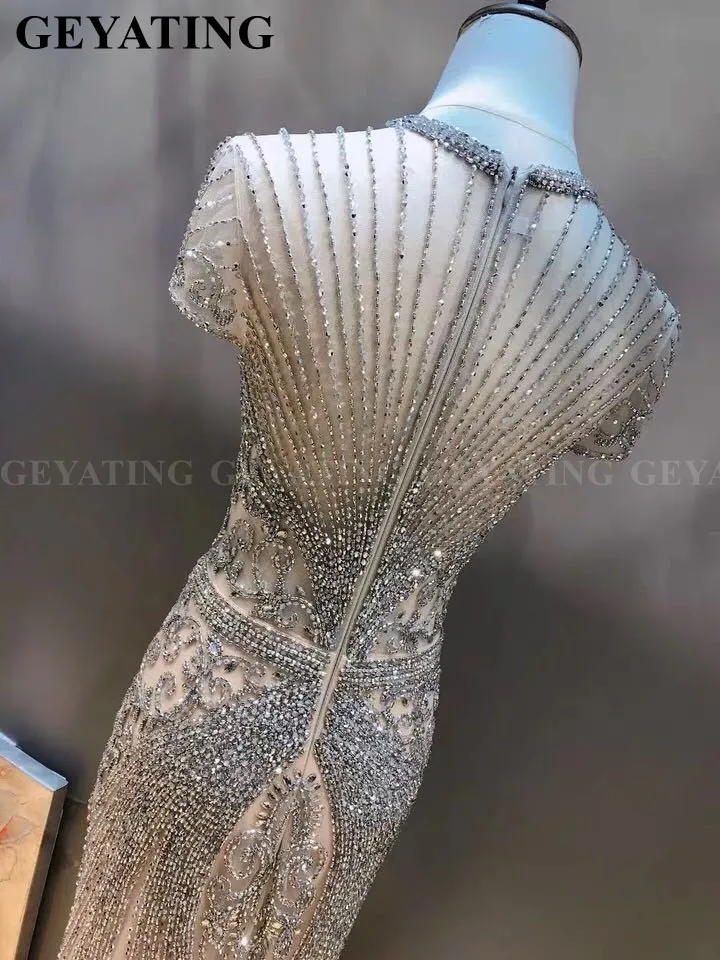 Luxury Rhinestones Full Beaded Mermaid Evening Dress Long Saudi Arabia Women Formal Gowns Kaftan Dubai Prom Dresses 2019 Elegant Luxury Rhinestones Full Beaded Mermaid Evening Dress Long Saudi Arabia Women Formal Gowns Kaftan Dubai Prom Dresses 2019 Elegant