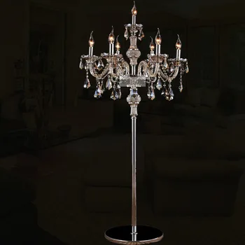 

European retro luxury candle crystal floor lamp modern fashion living room bedroom bracket glass floor lamp ZP509939