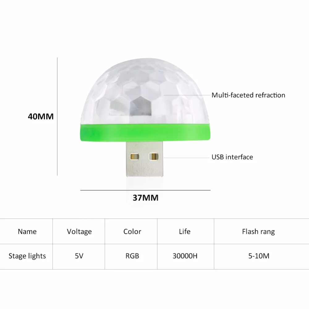 Светодиодная декоративная лампа MeeToo для салона автомобиля 5 В USB мини RGB