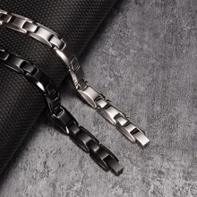 Vinterly черный браслет мужской из нержавеющей стальной магнитный браслет Мужская цепочка энергетический германиевый браслеты с голограммой для мужчин ювелирные изделия