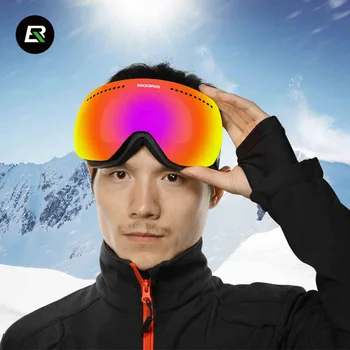 

ROCKBROS Professional Ski Goggles Double Layers Anti-fog Big Ski Mask Glasses Skiing Men Women Snow Snowboard Goggles