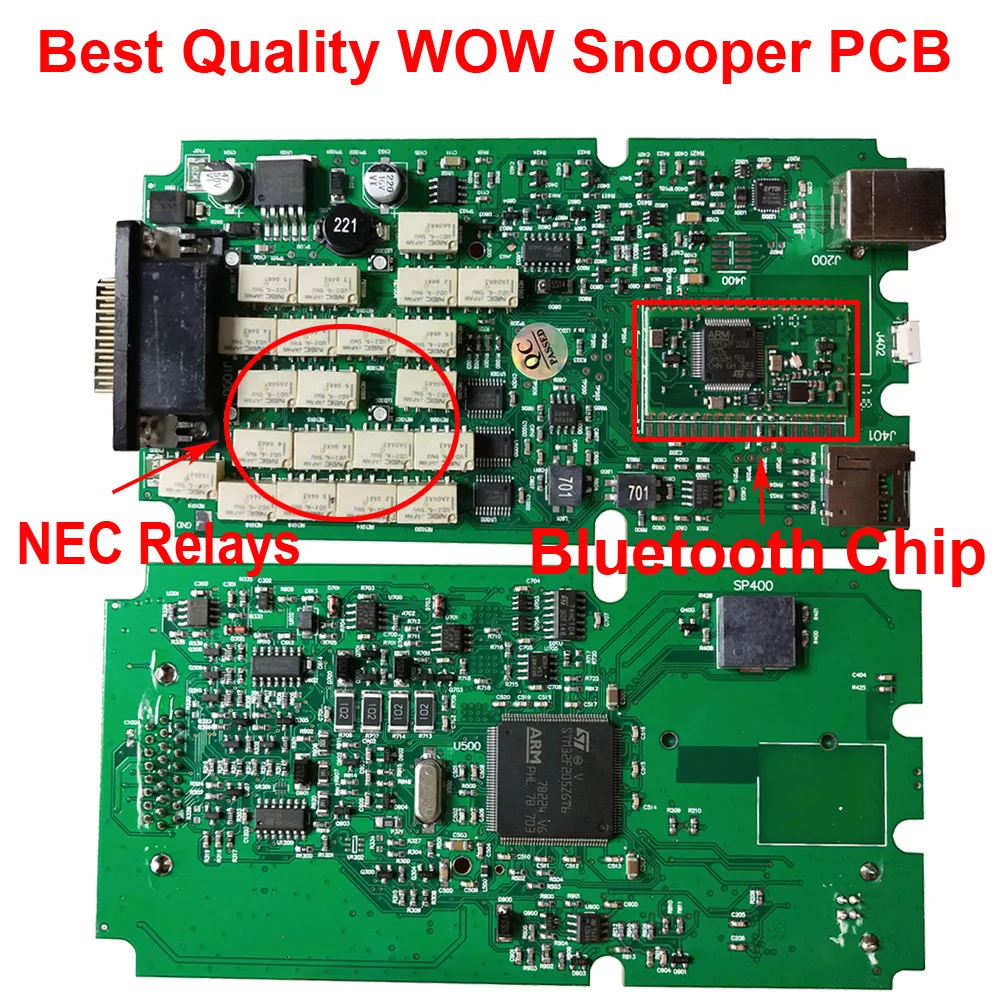 Лучшее качество W0W Snooper один PCB с Bluetooth Keygen 5.008R2 WOW OBD2 Авто сканер для автомобиля диагностический инструмент