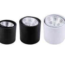 Белый/черный светодиодный светильник с регулируемой яркостью, 5 Вт/7 Вт/10 Вт/15 Вт/20 Вт, светодиодный потолочный светильник AC85-265V Точечный светильник со светодиодным Драйвером