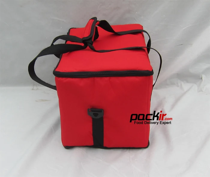 PK-24A: китайский пакет для доставки еды, сумка на плече, 2-сторонняя молния, загрузка сверху, горячая Еда сумки для переноски, крупноузловая сборка 17 L x 1"(Ш) x 10" H