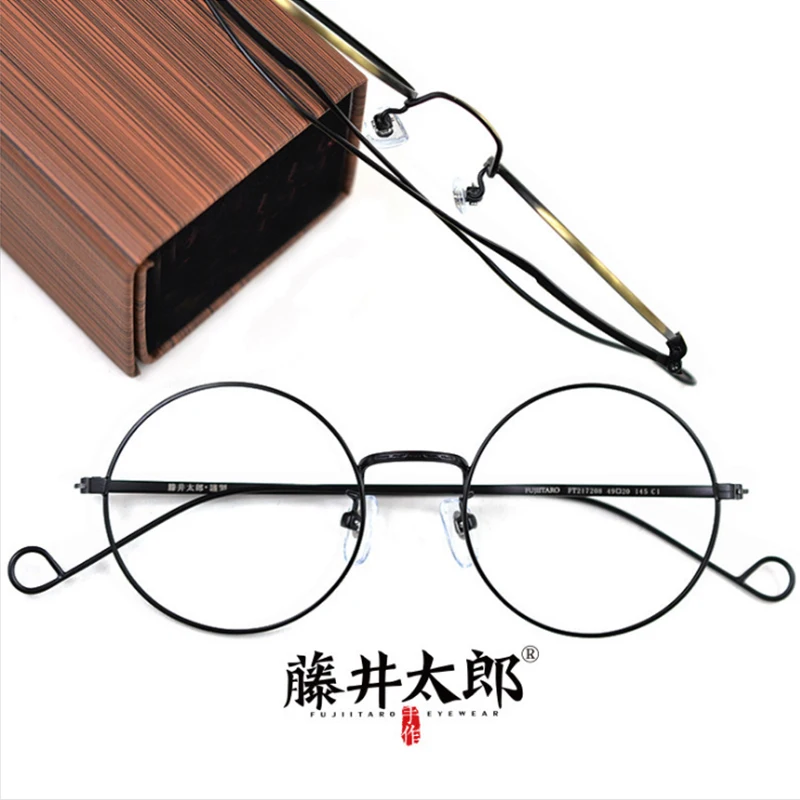 

TARO FUJII Spectacle Frame Eyeglasses Men Women Vintage Round Computer Optical Clear Lens Retro Glasses Frame Female FT217208