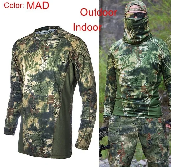 

Military Camouflage Hunter Clothes Airsoft T-shirt Hiking Camps Survival Shirt Tactical Suit Paintball Gear