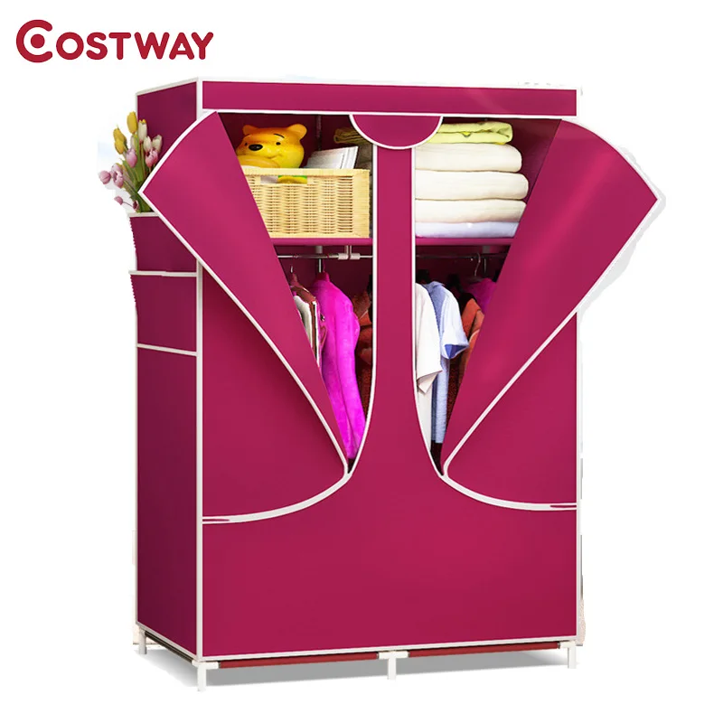 

COSTWAY Cloth Wardrobe For clothes Fabric Folding Portable Closet Storage Cabinet Bedroom Home Furniture armario ropero muebles