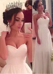 DZW501 пляжные Vestido De Noiva 2019 Свадебные платья а-силуэта Милая Длина до пола шифон свадебное платье в богемном стиле Свадебные платья