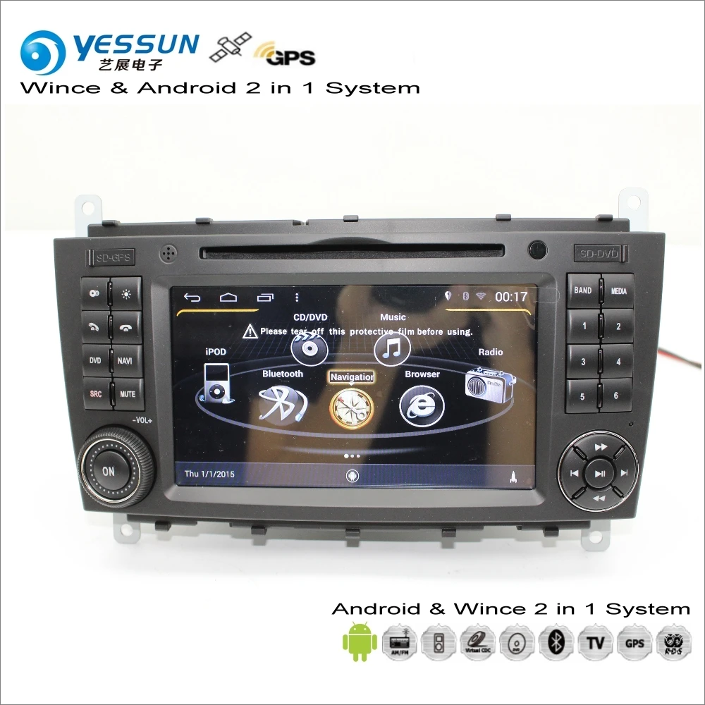 YESSUN для Mercedes Benz C Class W203 2004~ 2007 Android автомобильный радиоприемник CD DVD плеер gps-навигатор Карты ТВ Экран мультимедиа