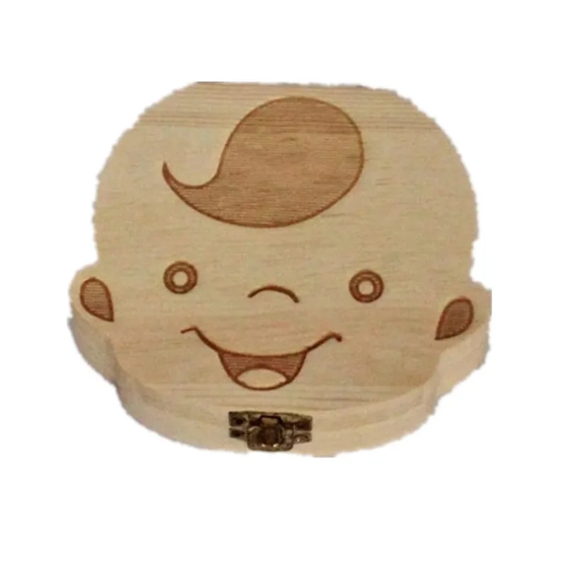 

Wood Tooth Box Baby Kids Tooth Box Storage Box Baby Milk Teeth Collect Organiza dor English Case