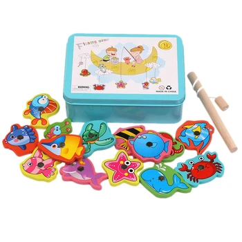 

Wooden Fishing Toy Building Blocks Toys Parent-Child Interaction Early Education Kindergarten Toys