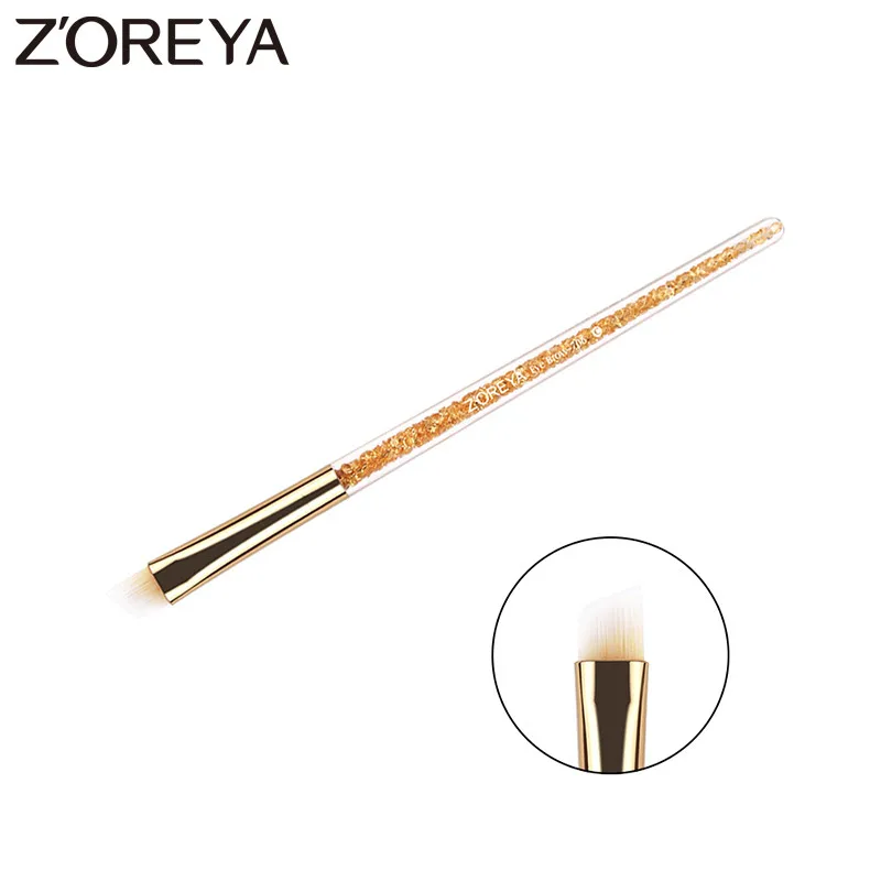 

ZOREYA Brand Professional Eyebrow Makeup Brushes Gold Aluminum Tube Angled Comfortable Fiber Women Cosmetic tools 1 PCS