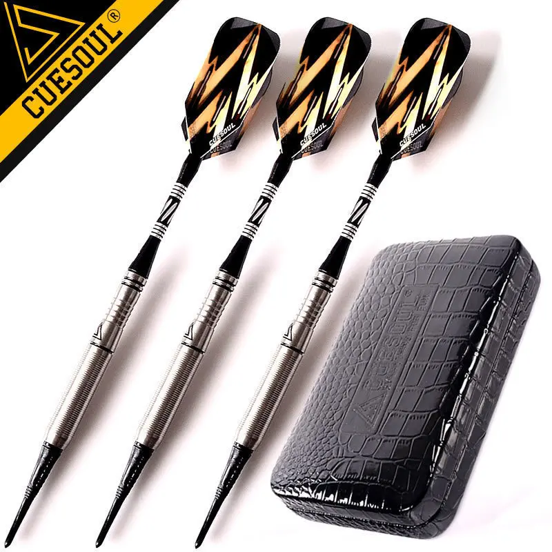 Cuesoul Профессиональный Дартс 90% Вольфрам мягкие 18 грамм 15 см с случае|tungsten darts|darts