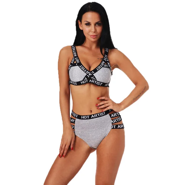 Sexy Sport bra Bikini Set Women Sexy Bandage Lingerie Corset Push Up
