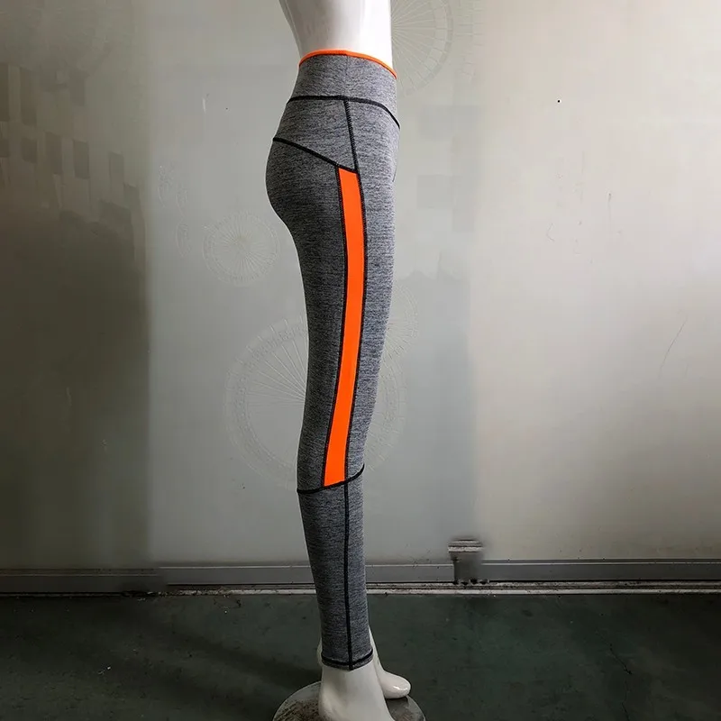

[aosheng] New Autumn Winter 2018 Fashion Orange Elastic High Waist Jogger Pants Stitching Knitted Pants Women Y057