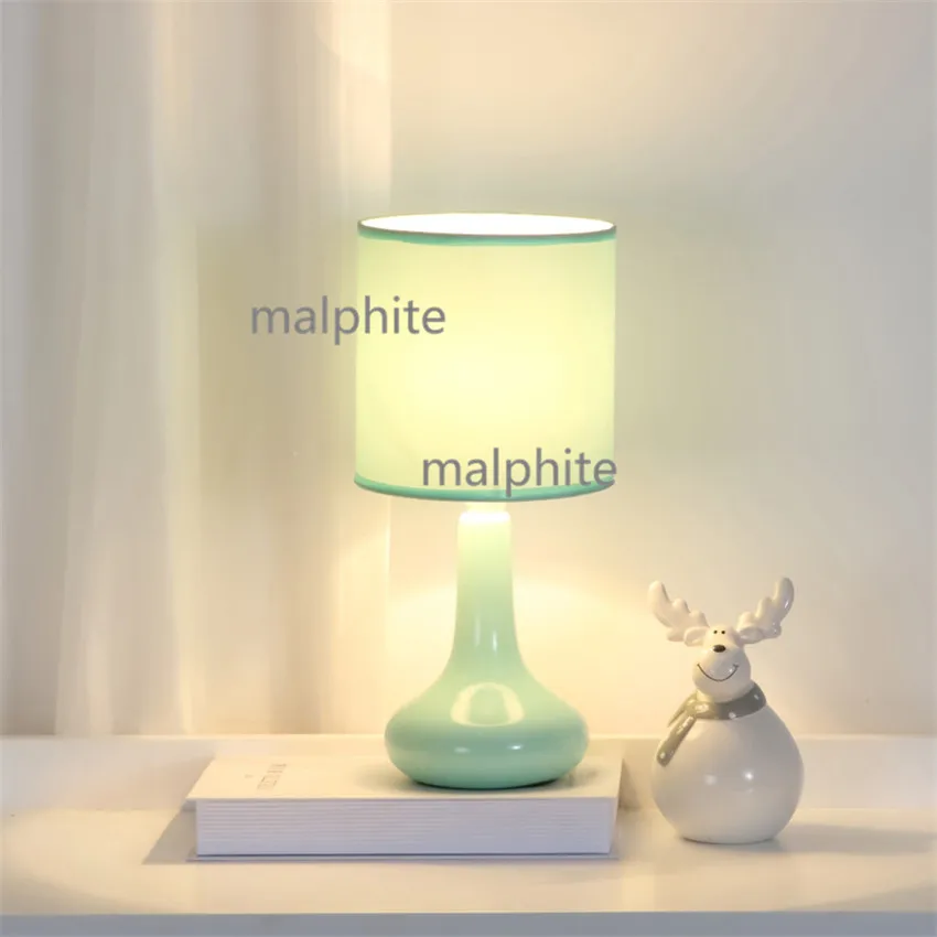 

Modern LED Ceramic Table Lamp Lighting Bedroom Desk Lamp Bedside Warm Home Decor Table Lights Study Simple Pink Light Fixture