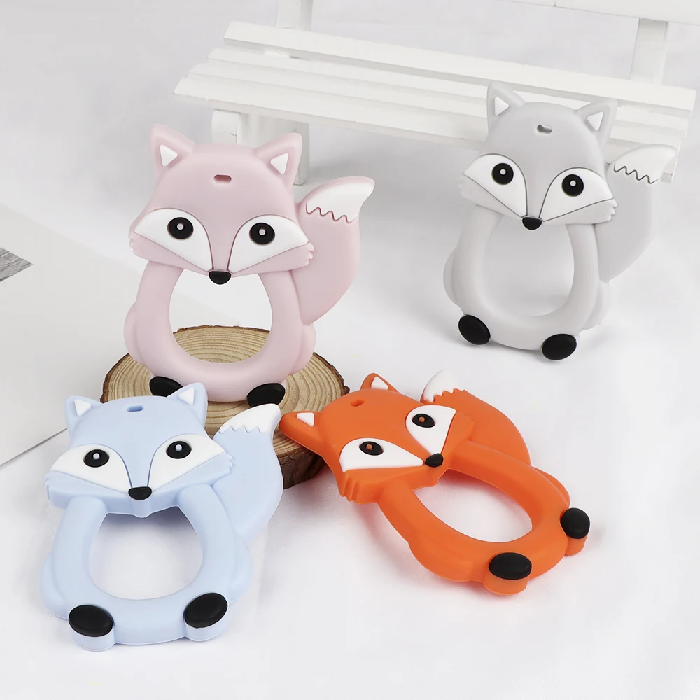 

Silicone Fox Teether Carton Animal Rodent Baby Teething Toy Nursing Pacifier Accessories 1 piece Baby Teethers