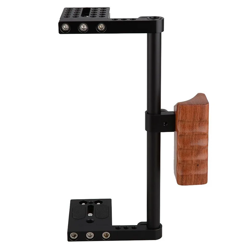 Buy DSLR Camera Cage with Wooden Handgrip for Camera