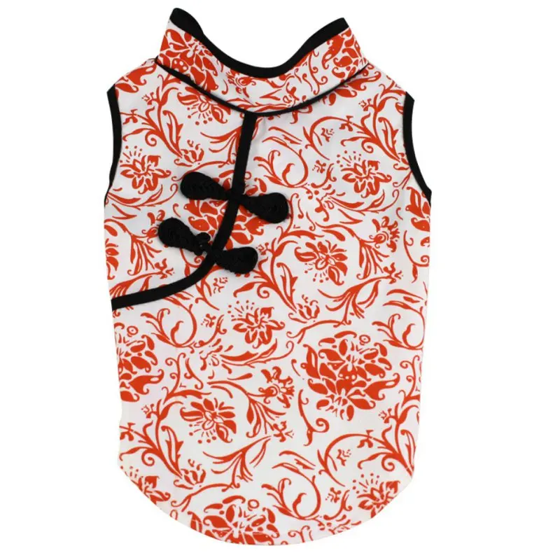 Retro Chinese Cheongsam Dog Dress For Pet Clothes Adorable Mascot Dog