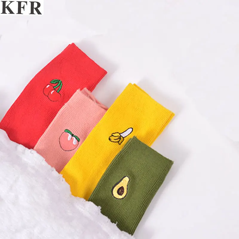 Милые розовые носки с фруктовым узором Kawaii корейские Японские Женские забавные