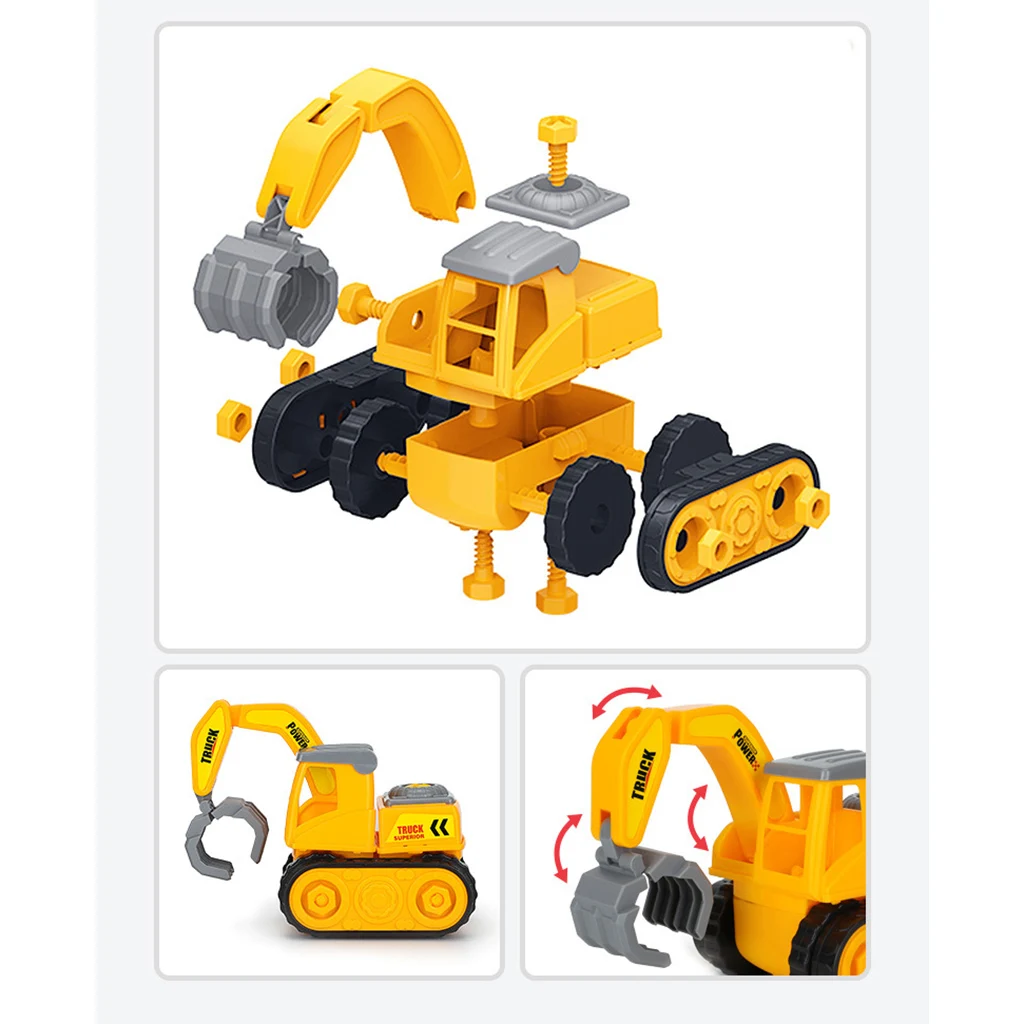 Fun Take Apart Toy Engineering Truck Assemble Kit For DIY Car With Realistic Tools 3D Jigsaw Puzzle Educational - Grab Truck